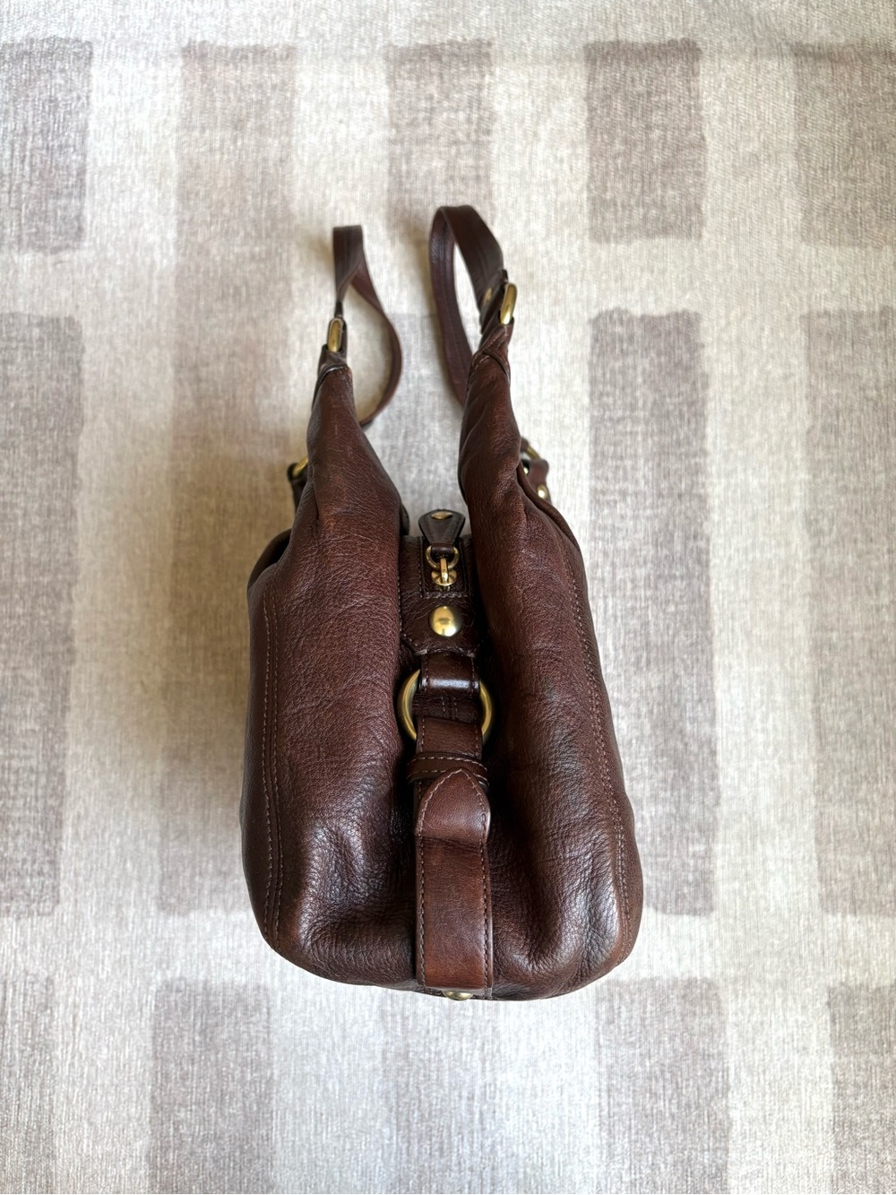 COACH Madison Maggie Brown Leather Shoulder Bag Hobo Tote Handbag Purse 14336 - Picture 4 of 10